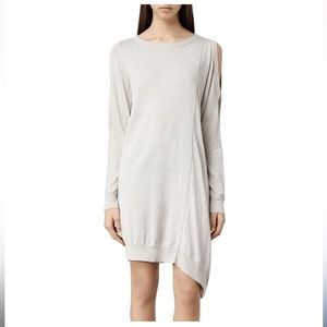 NWT ALL SAINTS Sago Asymmetrical Dress, Silk / Cotton, US 00